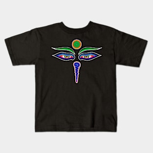 Tibetan Buddha Eyes Kids T-Shirt